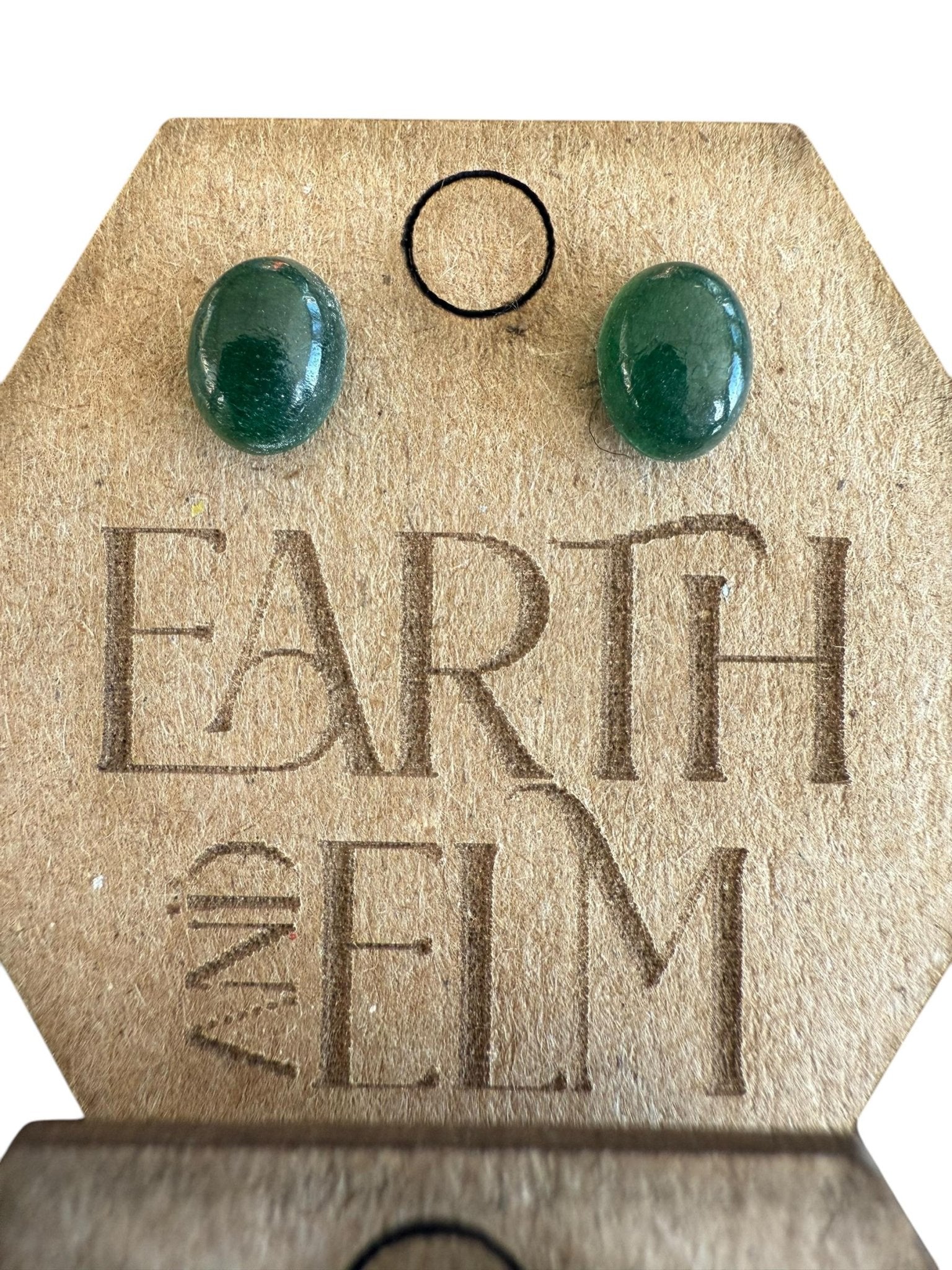 Green Aventurine Oval Gemstone Studs - earthandelm