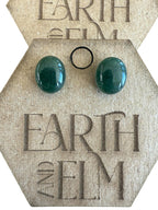 Green Aventurine Oval Gemstone Studs - earthandelm