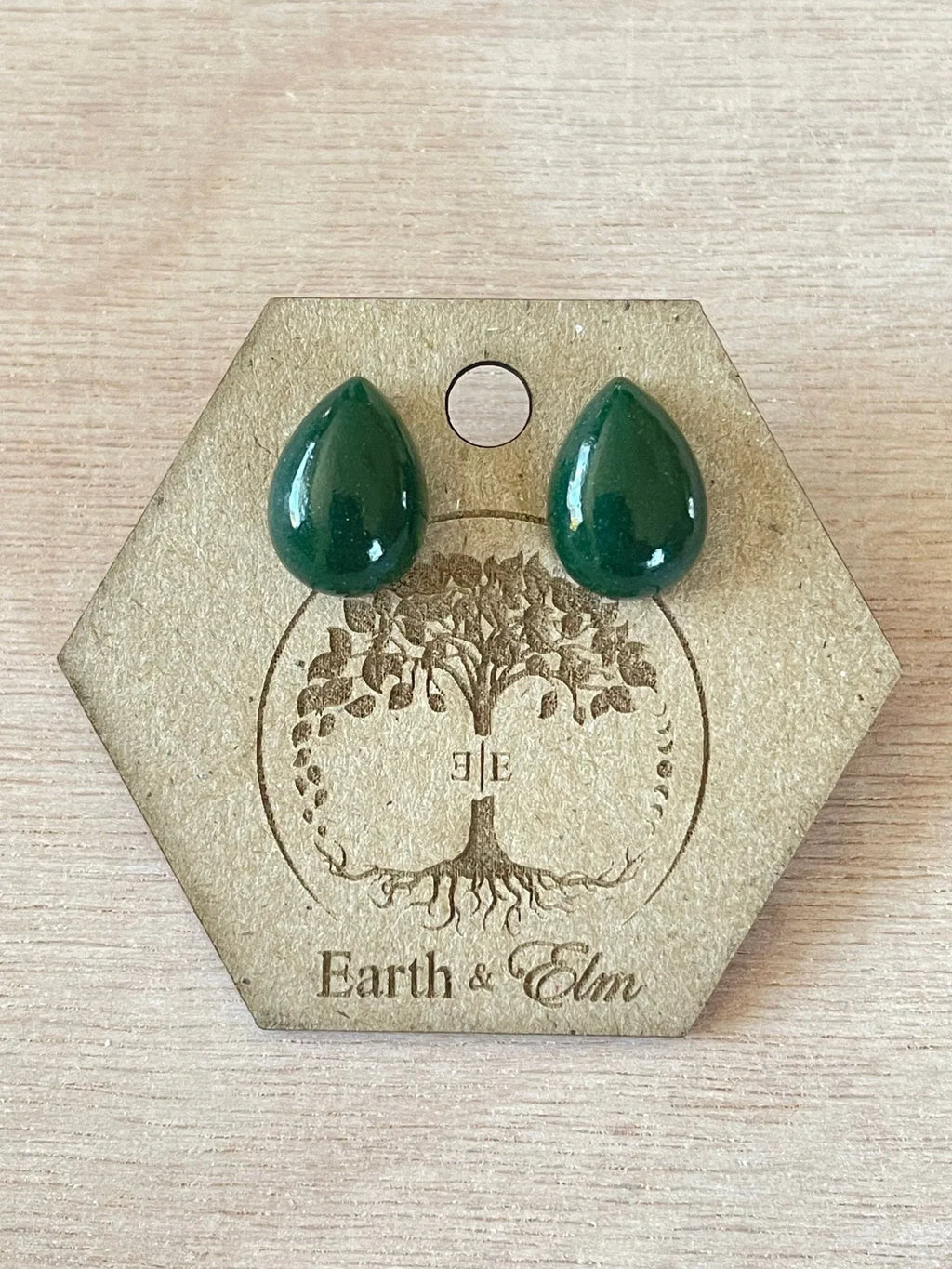 Green Aventurine Pear Studs - earthandelm