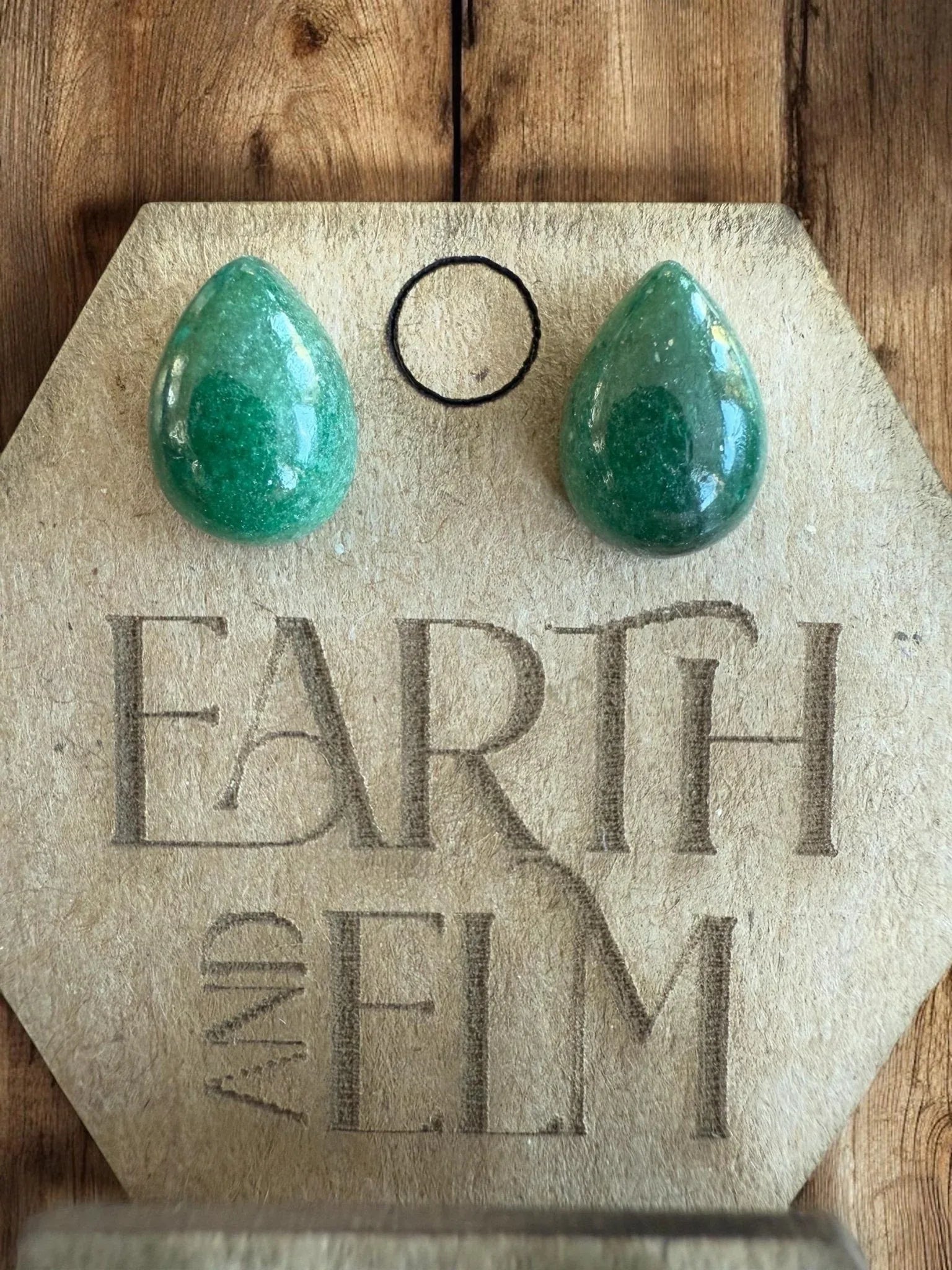 Green Aventurine Pear Studs - earthandelm