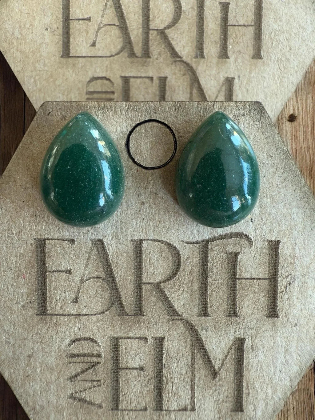 Green Aventurine Pear Studs - earthandelm