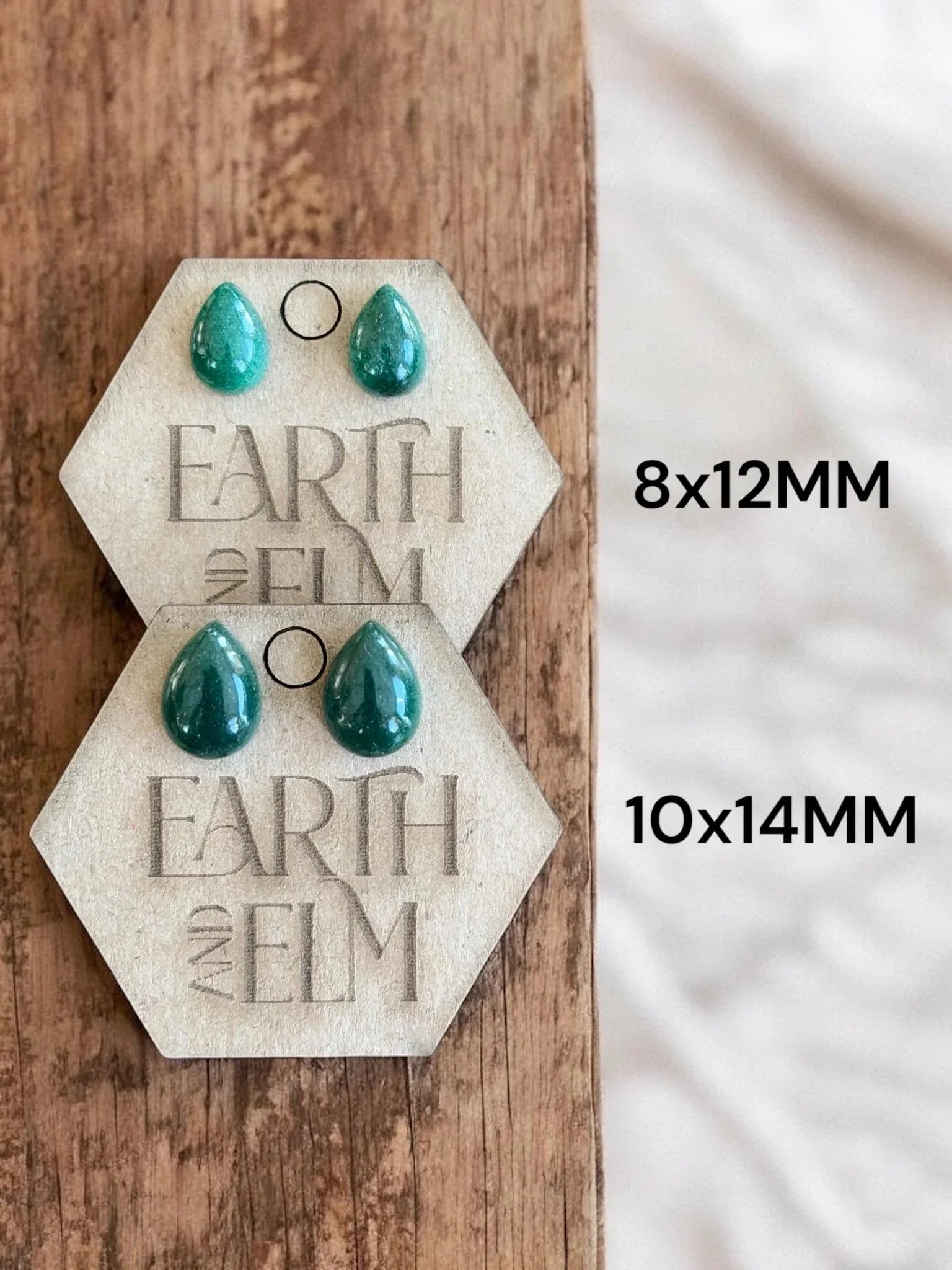 Green Aventurine Pear Studs - earthandelm
