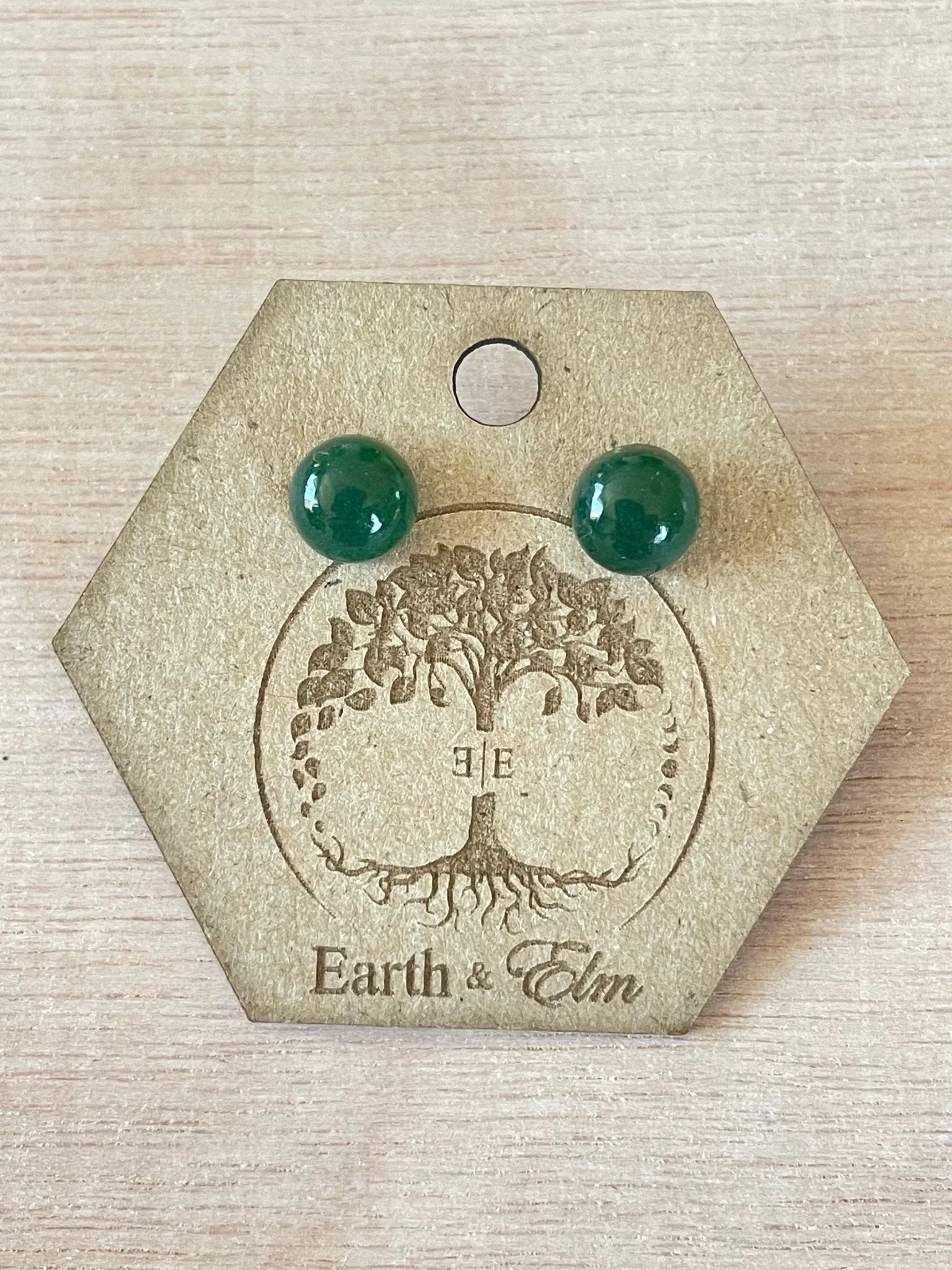 Green Aventurine Round Gemstone Studs - earthandelm