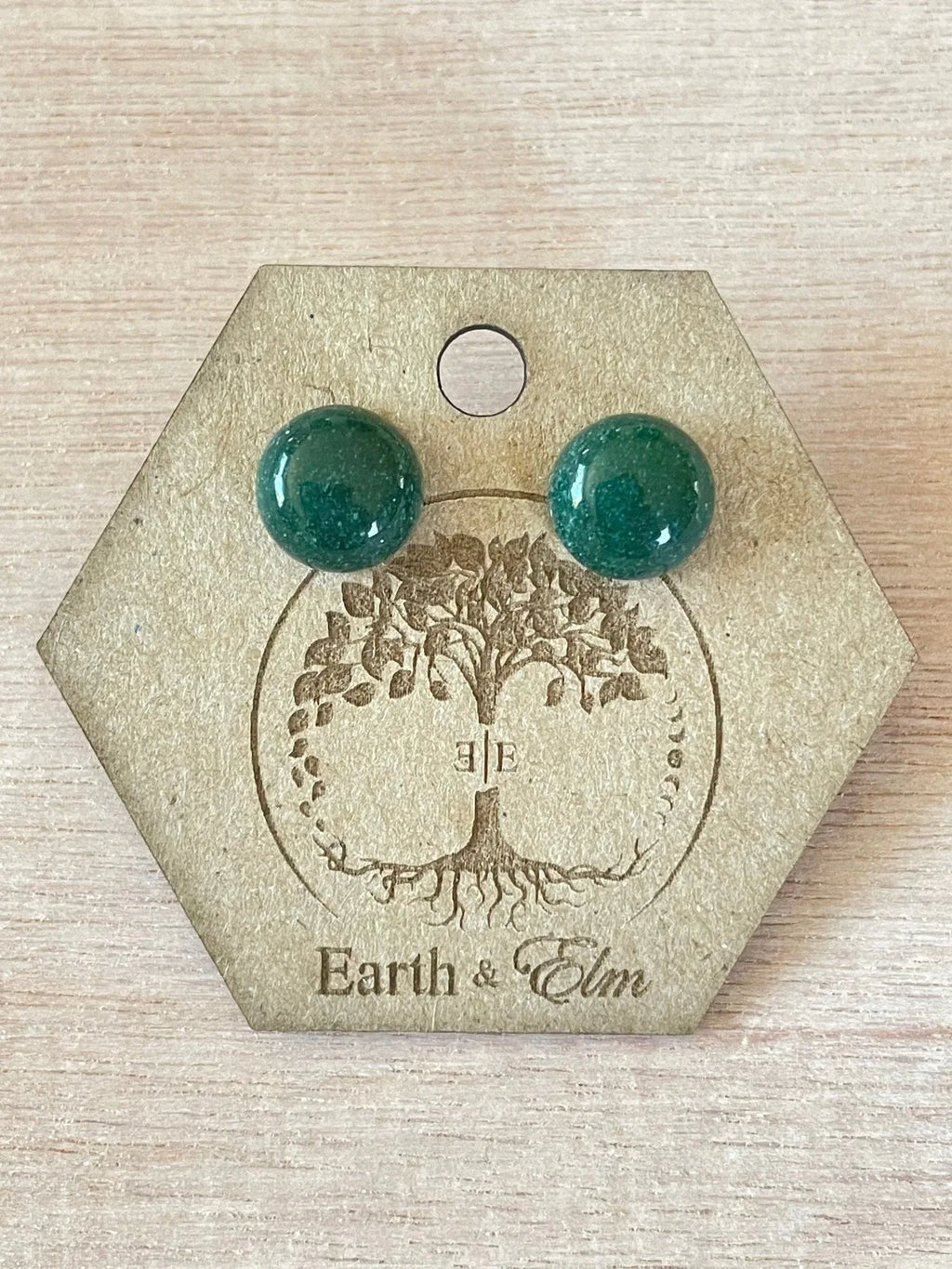 Green Aventurine Round Gemstone Studs - earthandelm