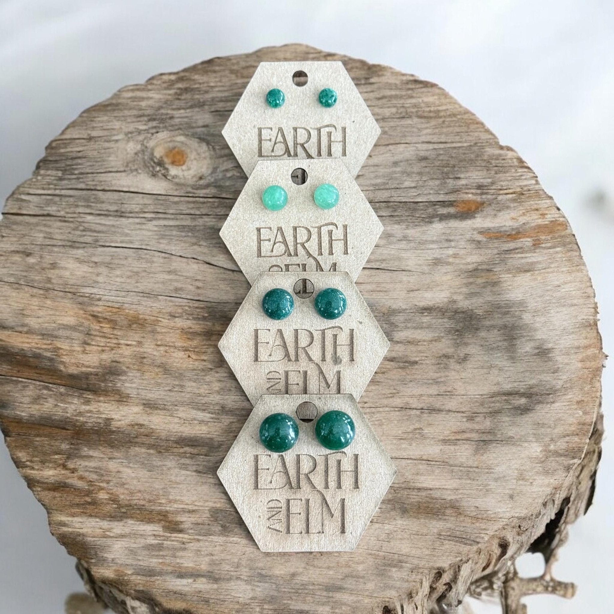 Green Aventurine Round Gemstone Studs - earthandelm