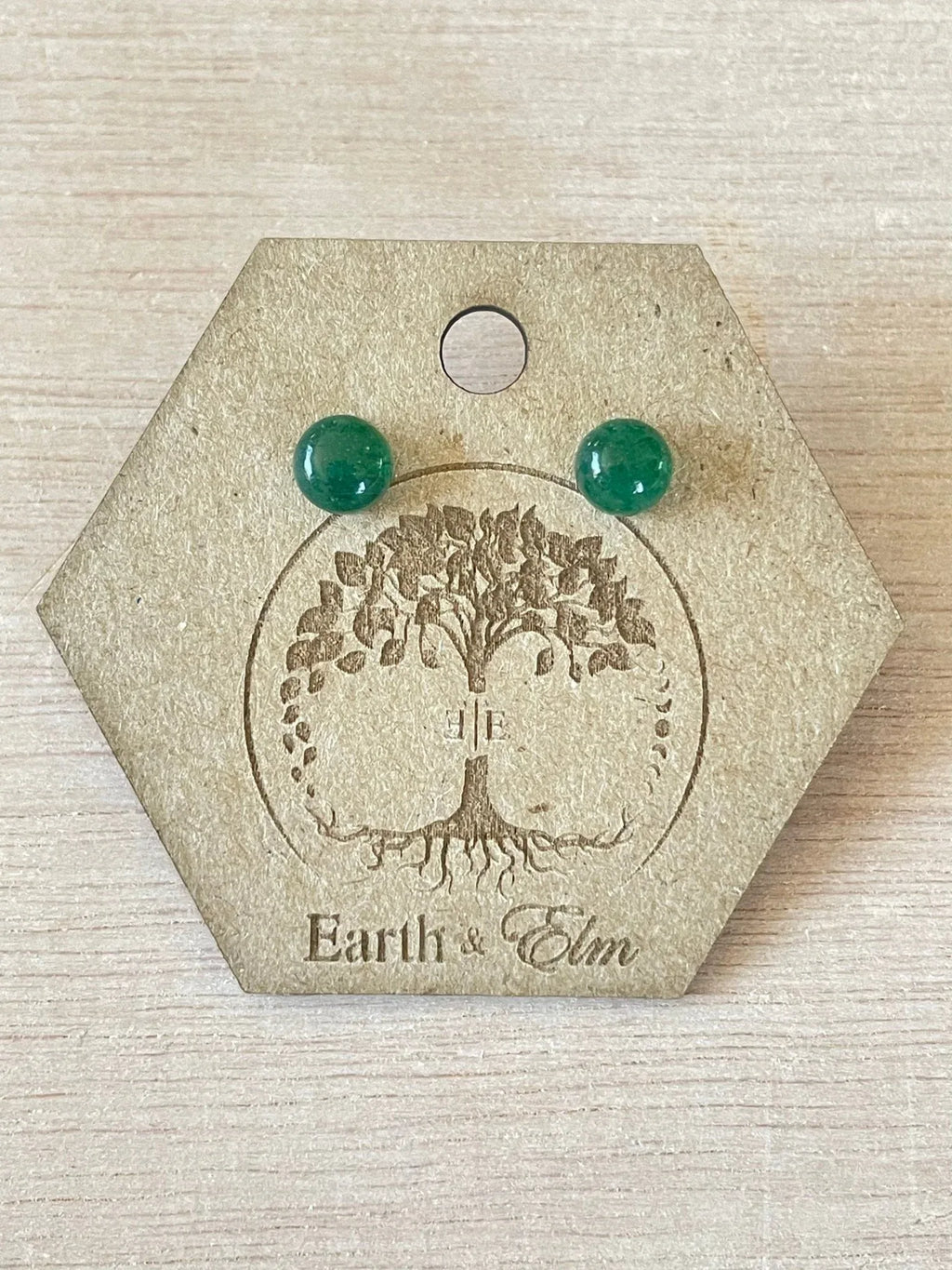 Green Aventurine Round Gemstone Studs - earthandelm