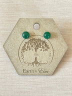 Green Aventurine Round Gemstone Studs - earthandelm