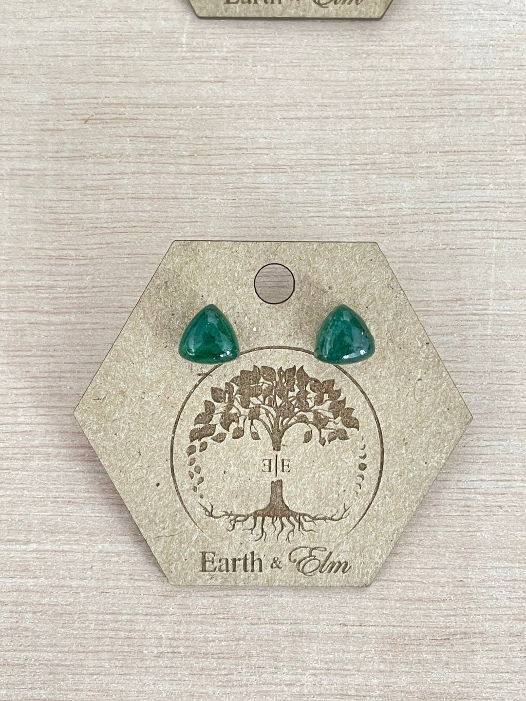 Green Aventurine Trillion Studs - earthandelm