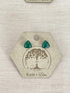 Green Aventurine Trillion Studs - earthandelm
