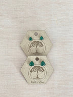 Green Aventurine Trillion Studs - earthandelm