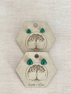 Green Aventurine Trillion Studs - earthandelm