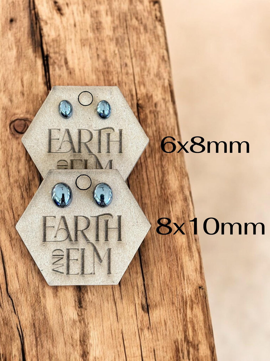 Hematite Oval Studs - earthandelm