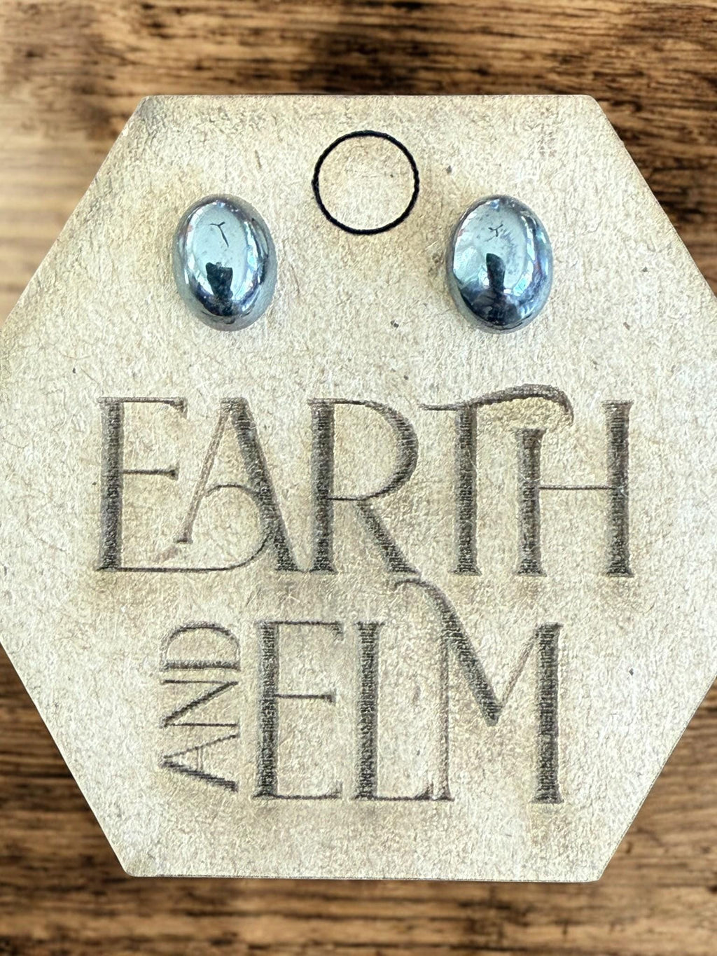 Hematite Oval Studs - earthandelm