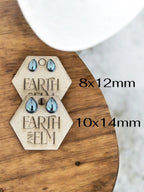 Hematite Pear Studs - earthandelm