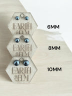Hematite Round Gemstone Studs - earthandelm