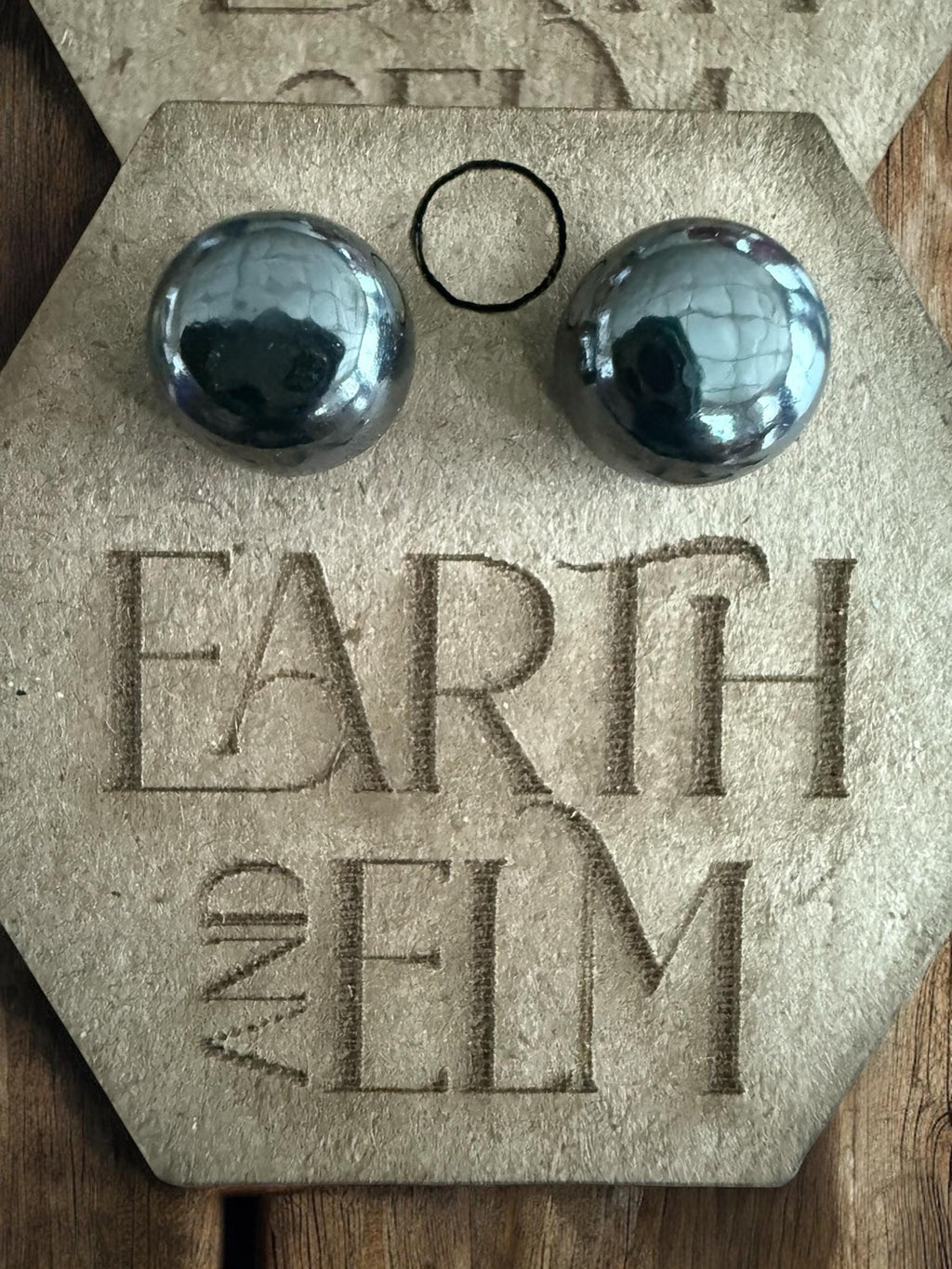 Hematite Round Gemstone Studs - earthandelm