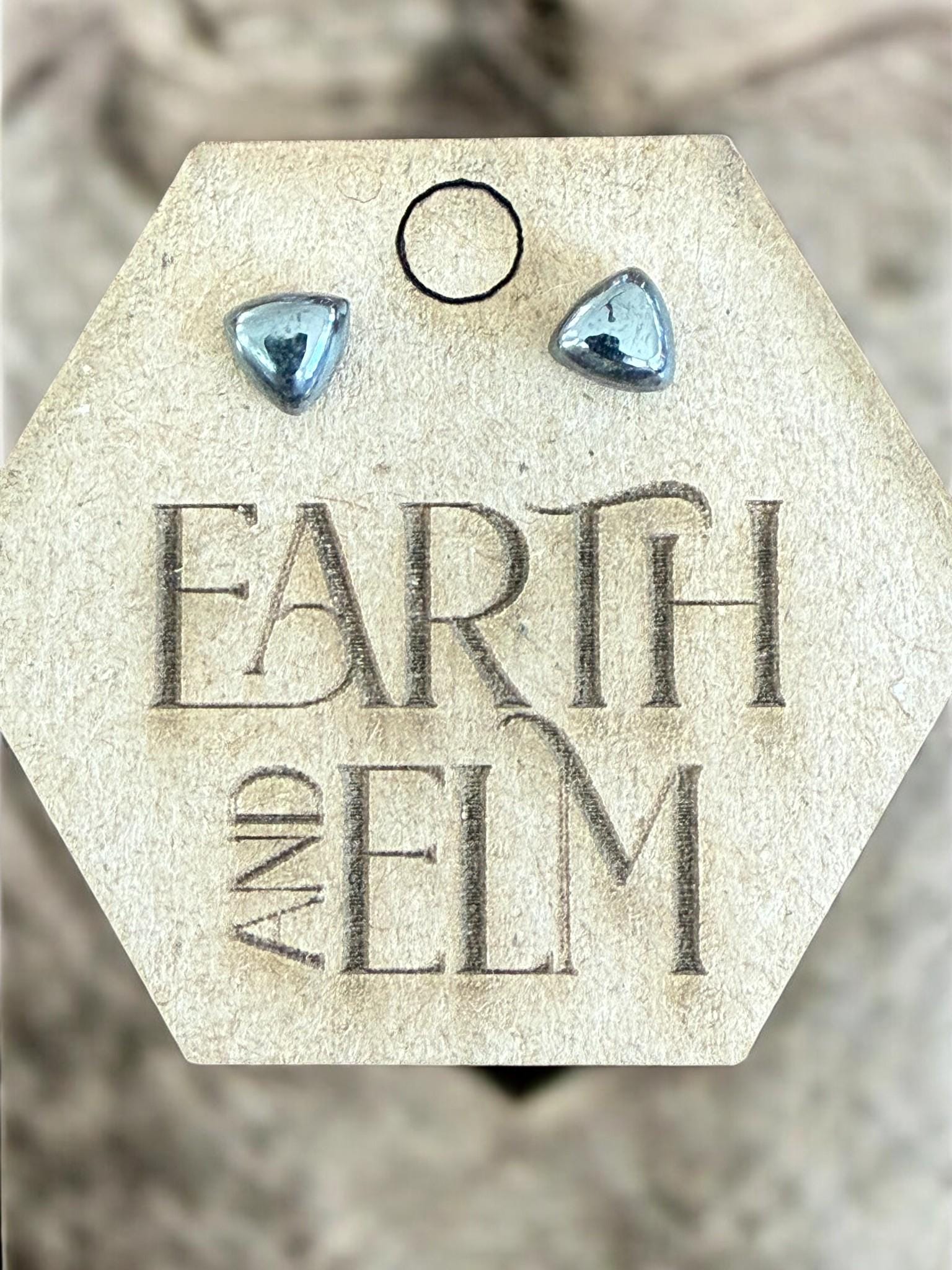 Hematite Trillion Studs - earthandelm