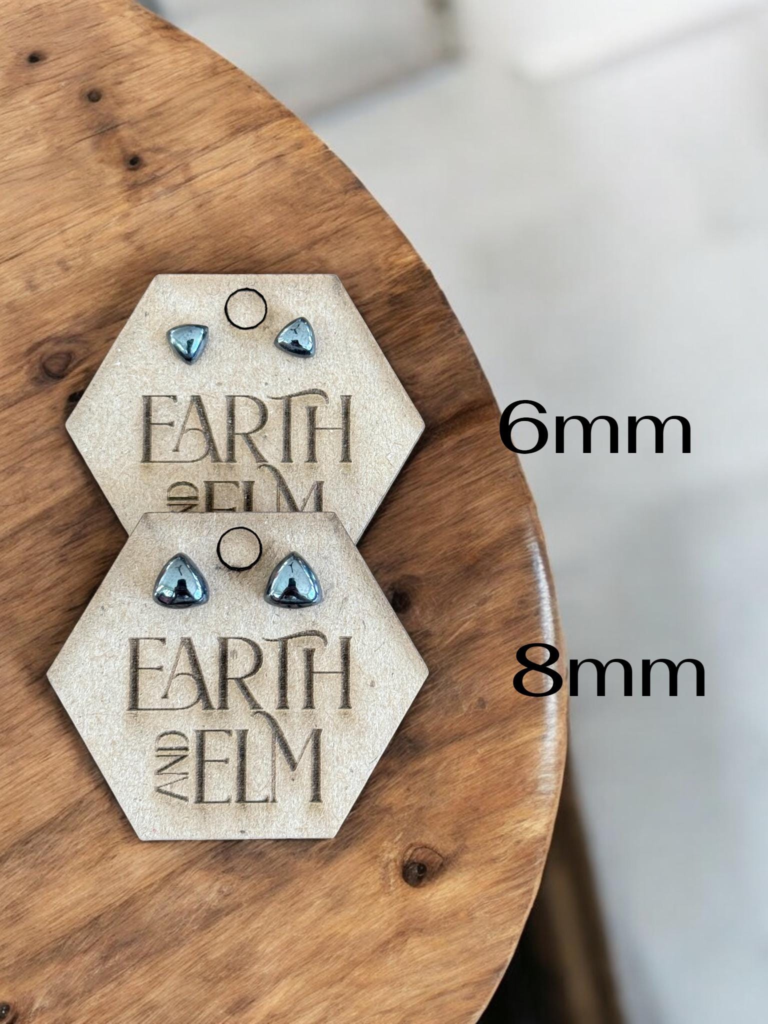 Hematite Trillion Studs - earthandelm