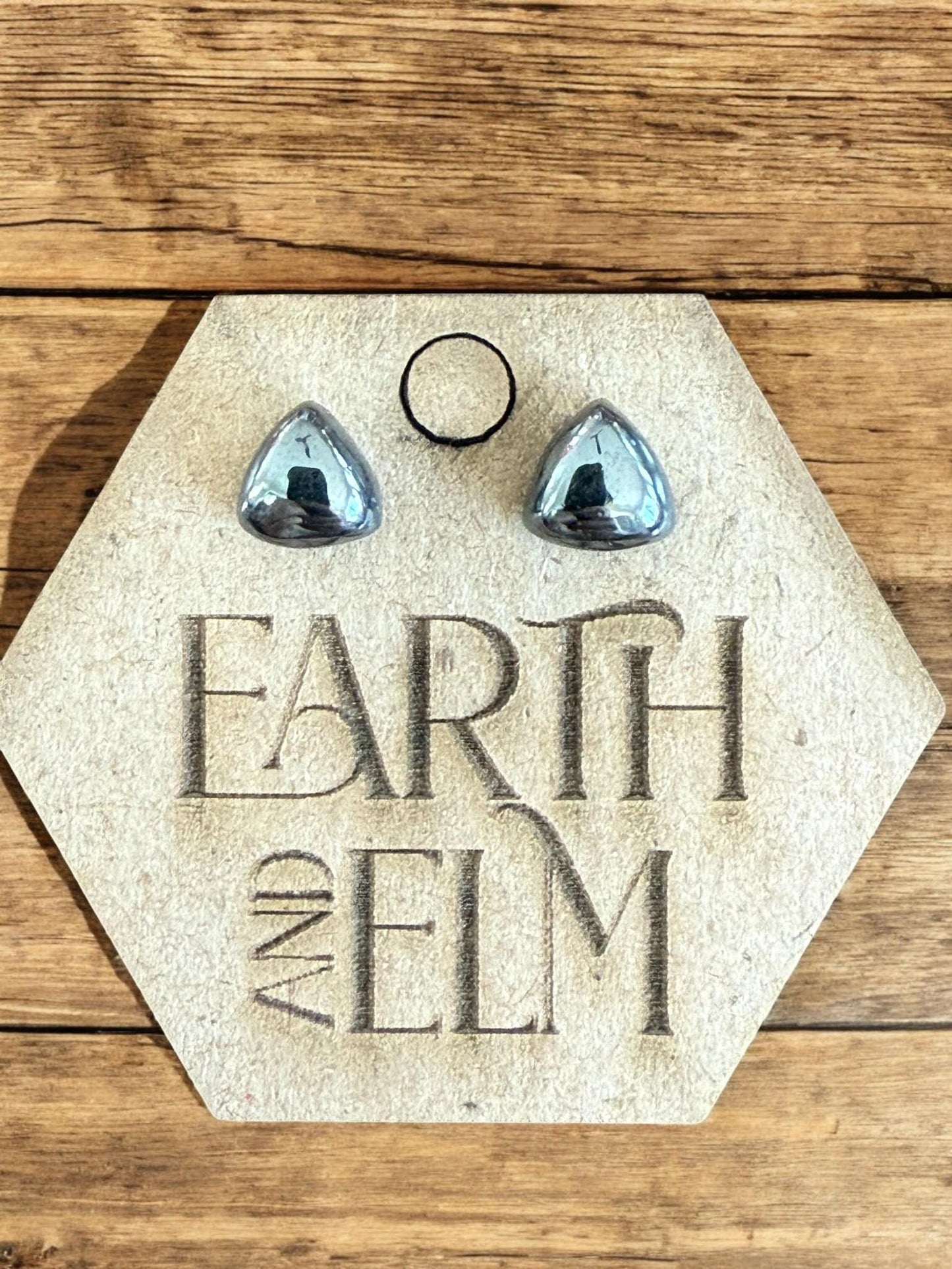 Hematite Trillion Studs - earthandelm