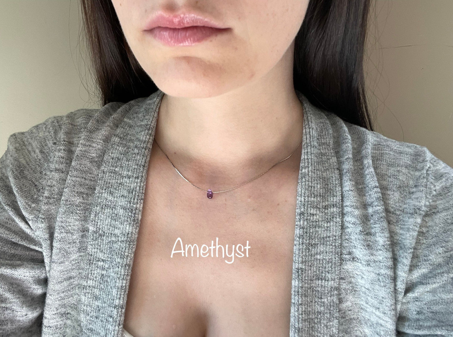 Minimalist Silver Chakra Necklaces | Dainty Silver Necklace | Gemstone Necklace | Layering Necklace | Tiny Pendant