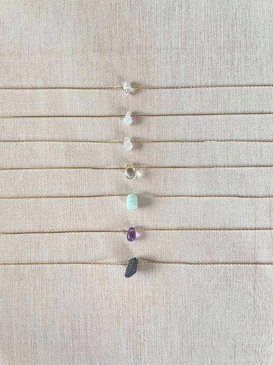 Minimalist Gold Chakra Necklaces | Dainty Gold Necklace | Gemstone Necklace | Layering Necklace | Tiny Pendant