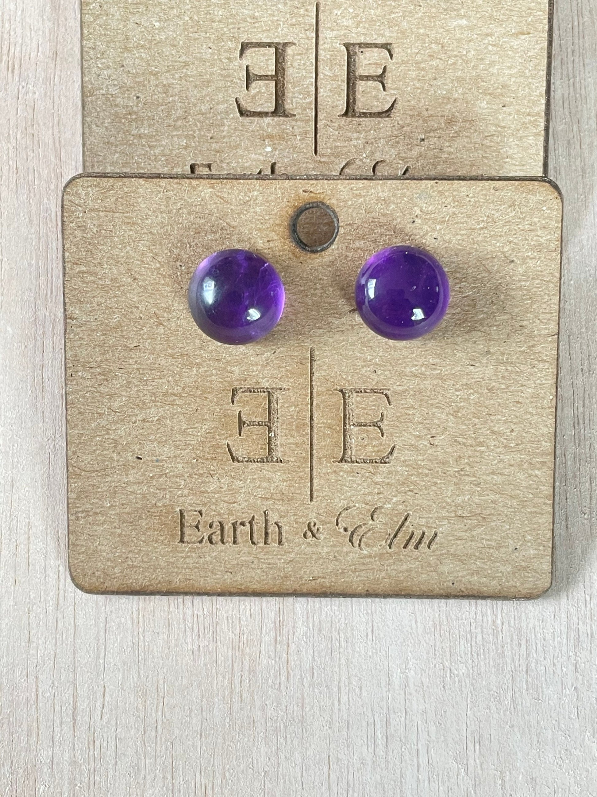 Amethyst Round Gemstone Studs