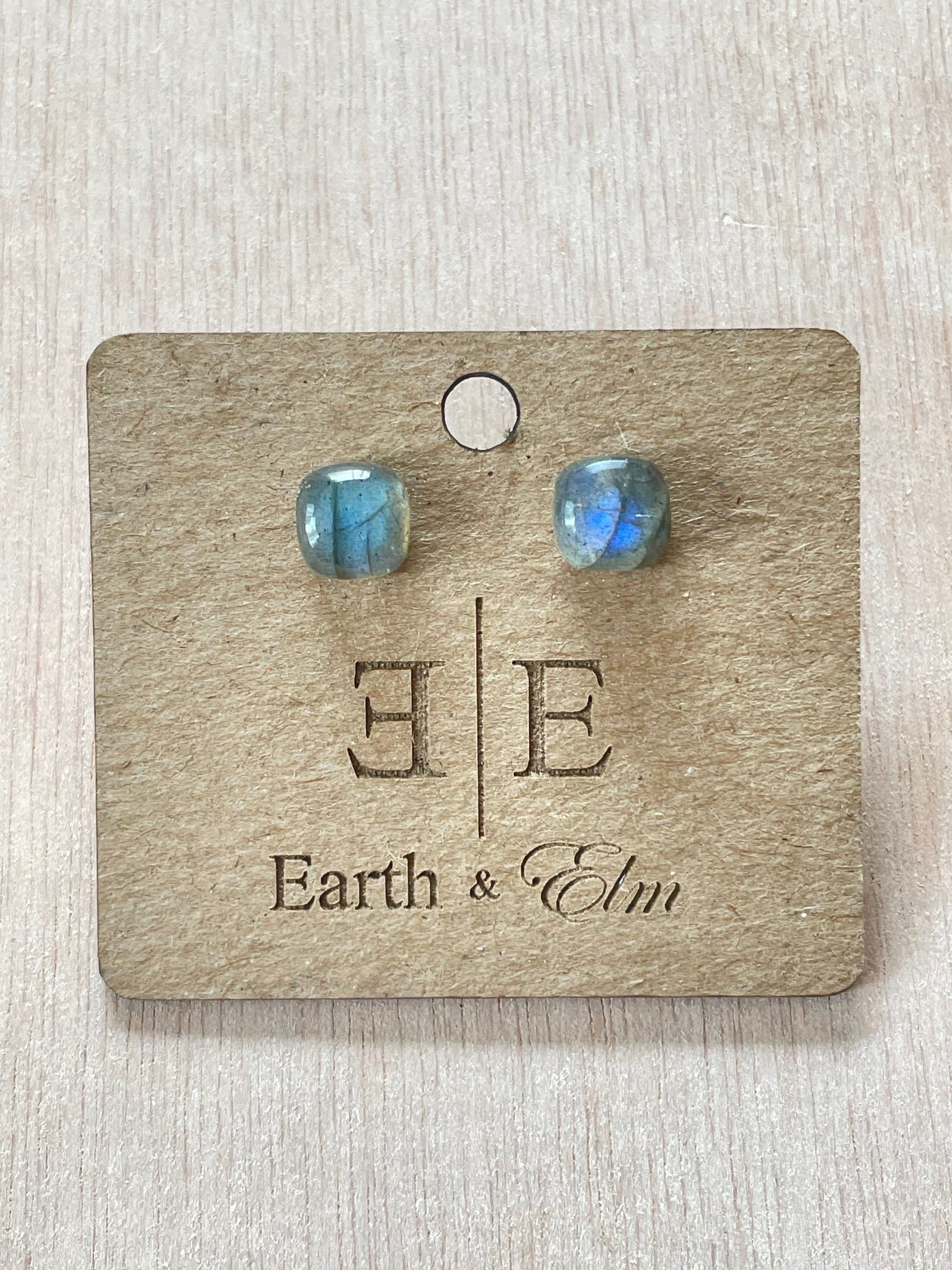 Labradorite Cushion Cut Studs