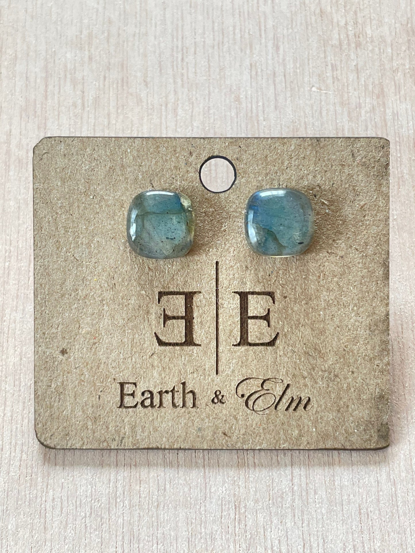 Labradorite Cushion Cut Studs