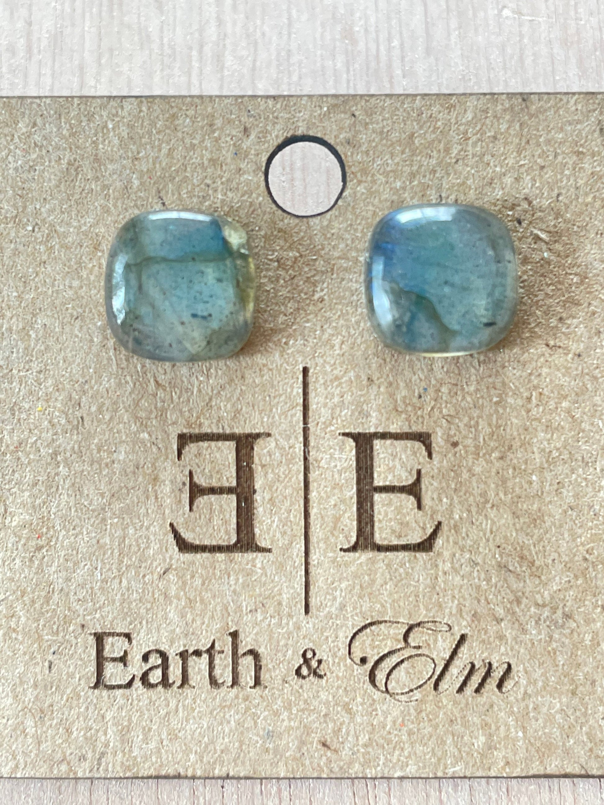 Labradorite Cushion Cut Studs