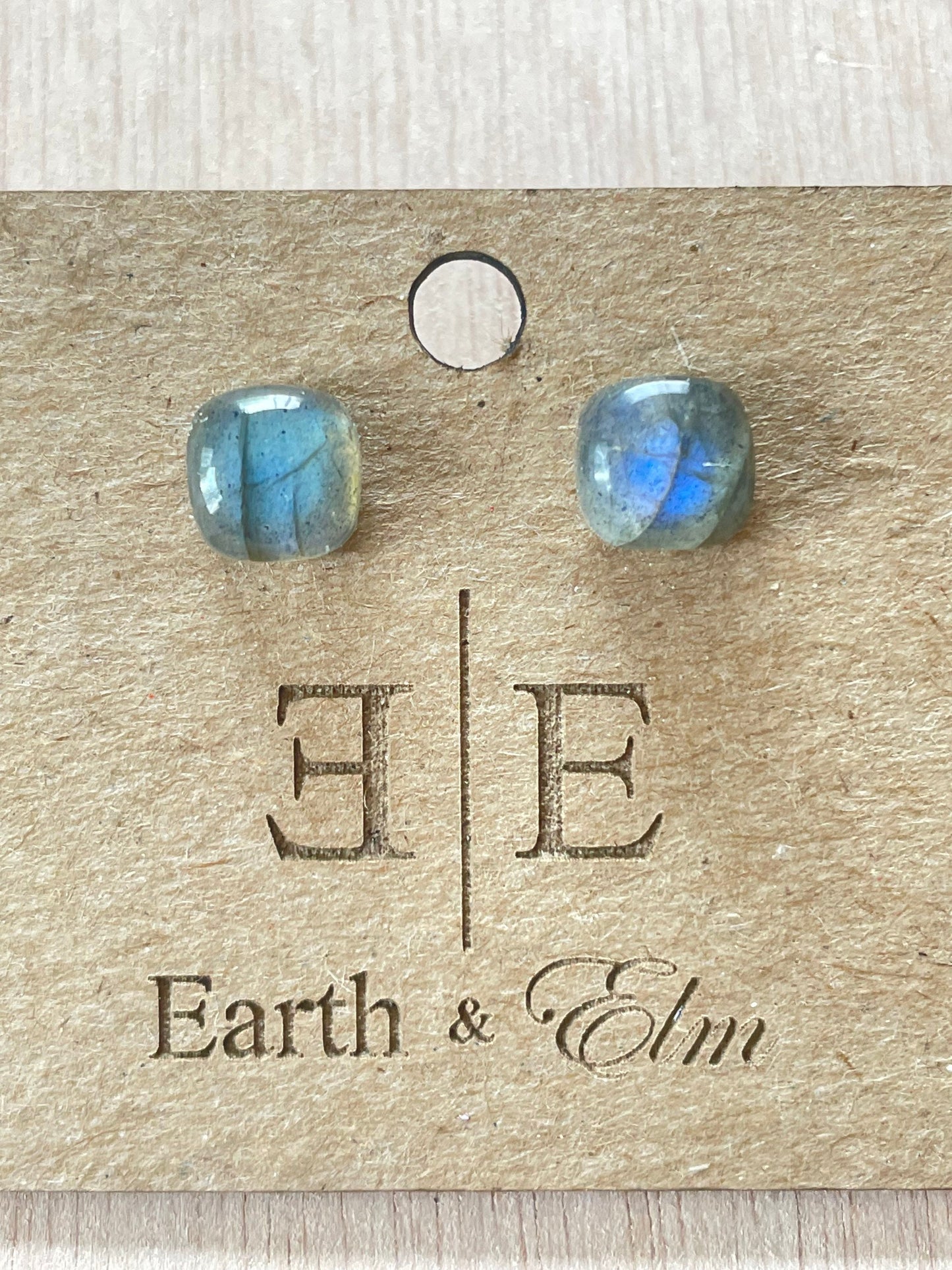 Labradorite Cushion Cut Studs