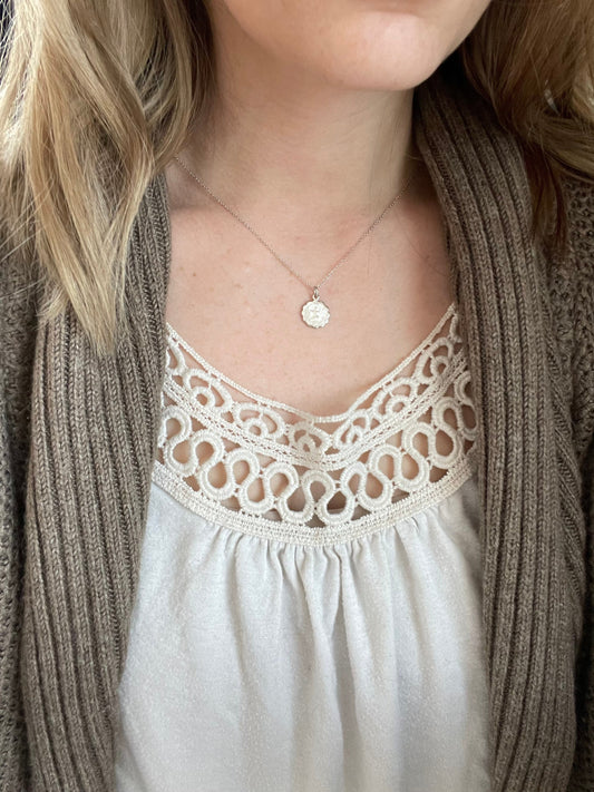 Silver Zodiac Necklace | Minimalist Zodiac Pendant | Layering Necklace | Dainty Pendant | Astrology Sign Circle