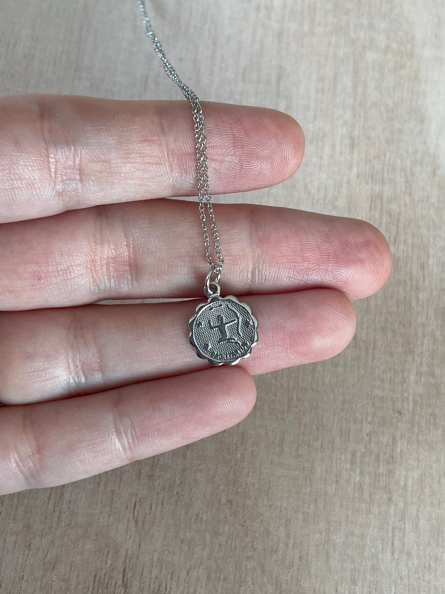 Silver Zodiac Necklace | Minimalist Zodiac Pendant | Layering Necklace | Dainty Pendant | Astrology Sign Circle