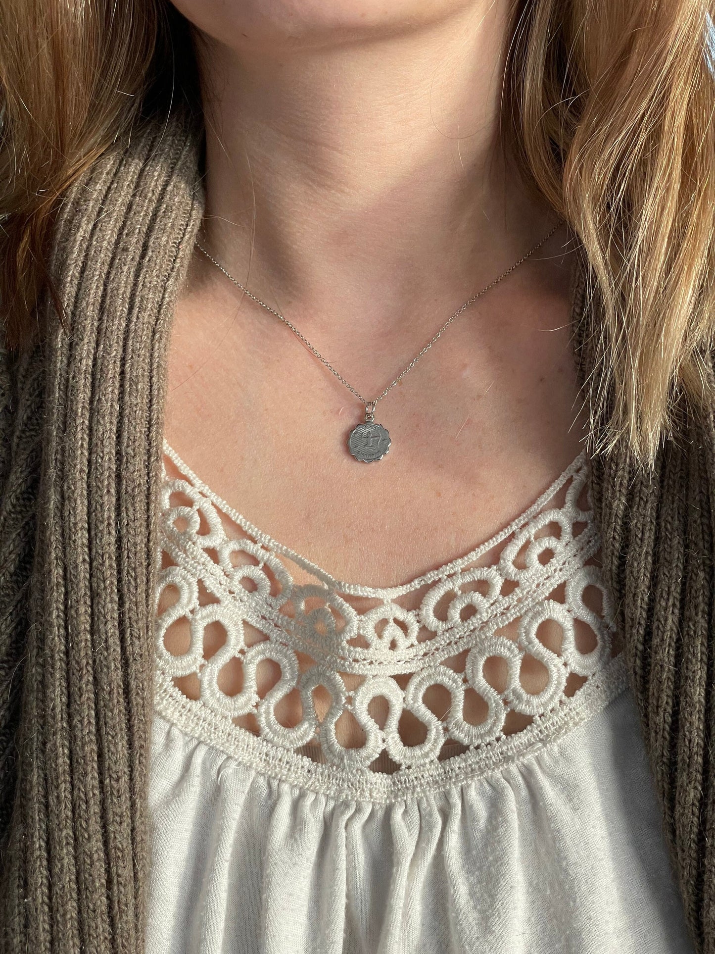 Silver Zodiac Necklace | Minimalist Zodiac Pendant | Layering Necklace | Dainty Pendant | Astrology Sign Circle