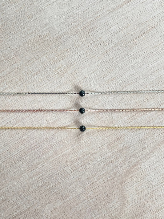 Black Tourmaline Necklace | Rose Gold | Gold | Silver | Dainty Necklace | Layering Necklace | Gemstone Necklace | Bead Necklace