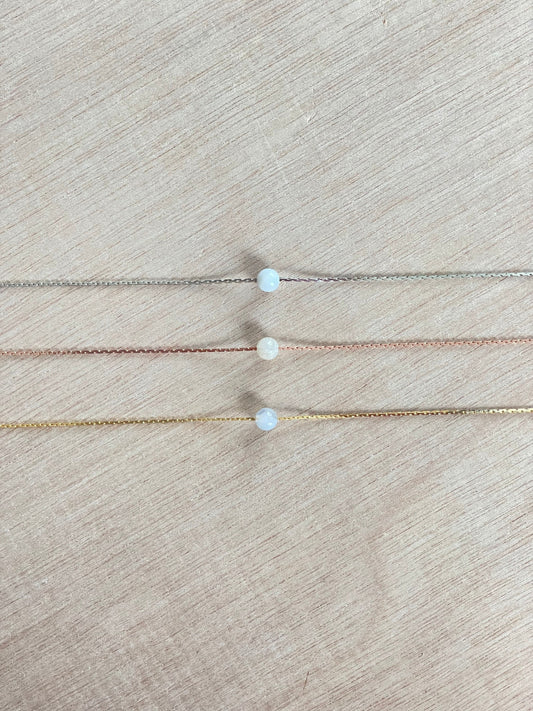 Blue Chalcedony Necklace | Rose Gold | Gold | Silver | Dainty Necklace | Layering Necklace | Gemstone Necklace | Bead Necklace