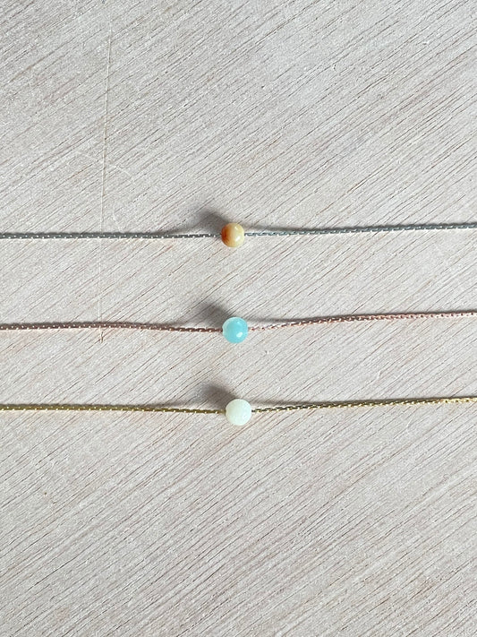 Amazonite Necklace | Rose Gold | Gold | Silver | Dainty Necklace | Layering Necklace | Gemstone Necklace | Bead Necklace