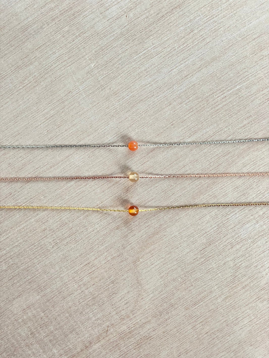 Carnelian Necklace | Rose Gold | Gold | Silver | Dainty Necklace | Layering Necklace | Gemstone Necklace | Bead Necklace