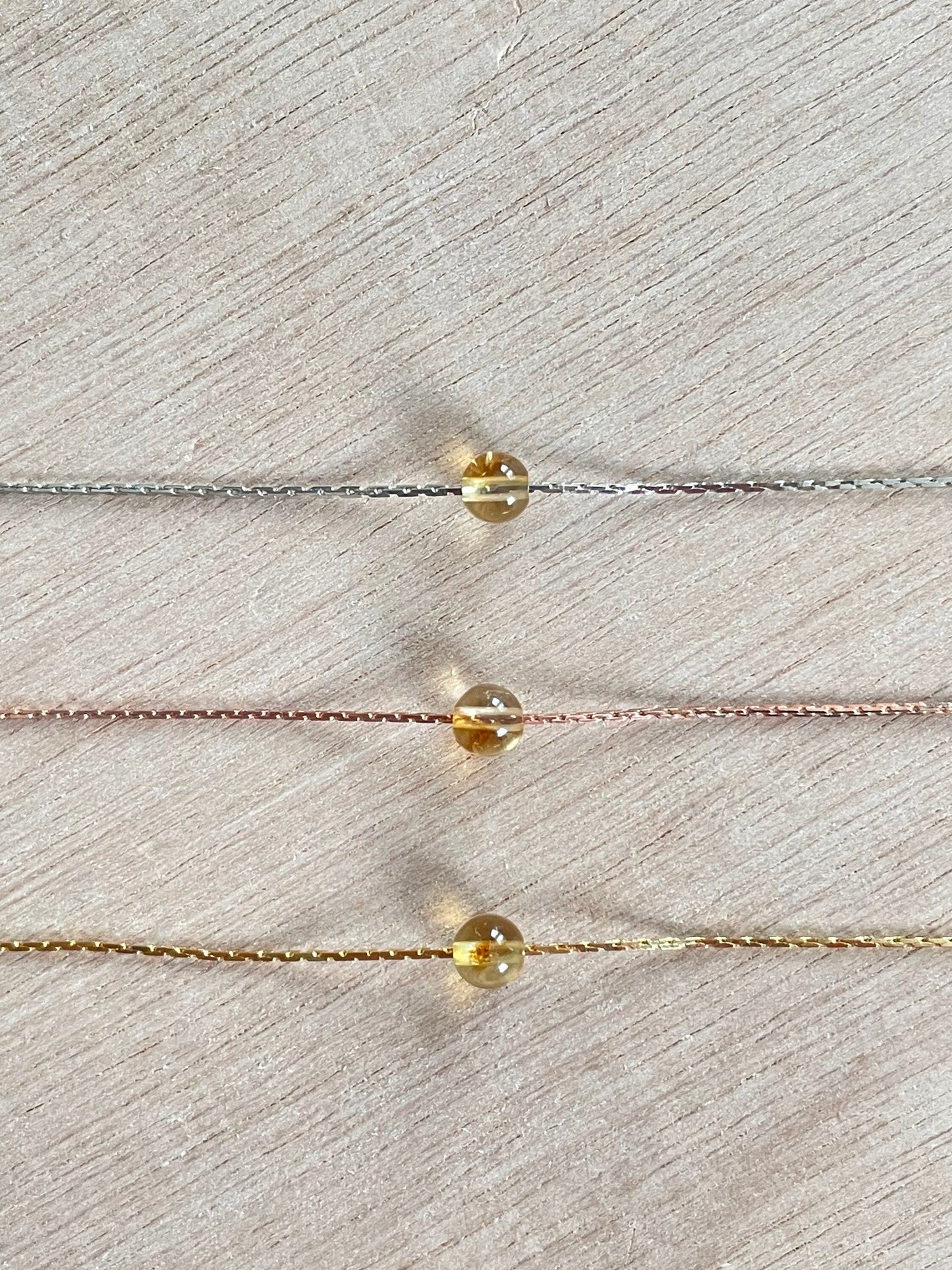 Citrine Necklace | Rose Gold | Gold | Silver | Dainty Necklace | Layering Necklace | Gemstone Necklace | Bead Necklace