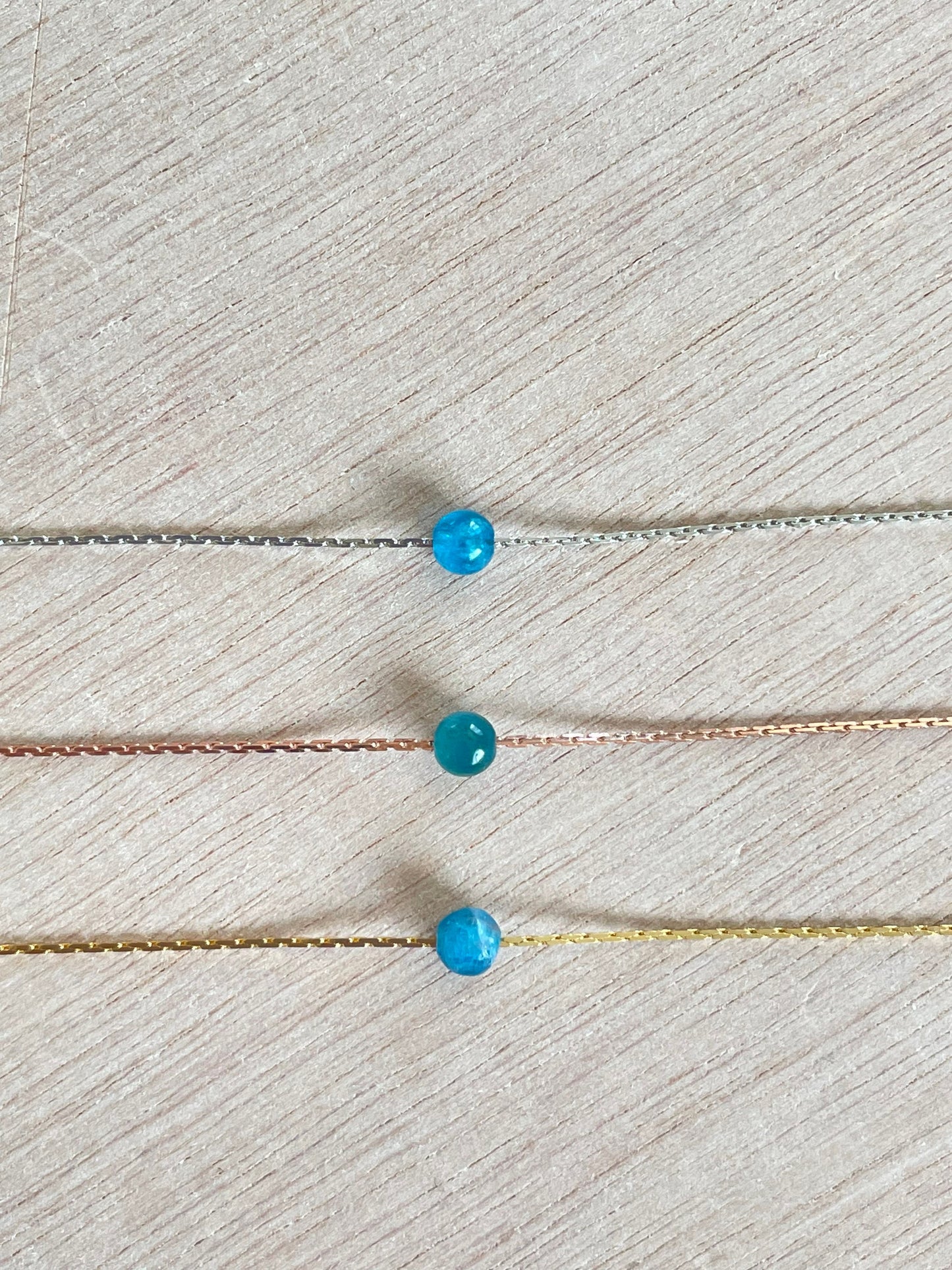 Blue Apatite Necklace | Rose Gold | Gold | Silver | Dainty Necklace | Layering Necklace | Gemstone Necklace | Bead Necklace