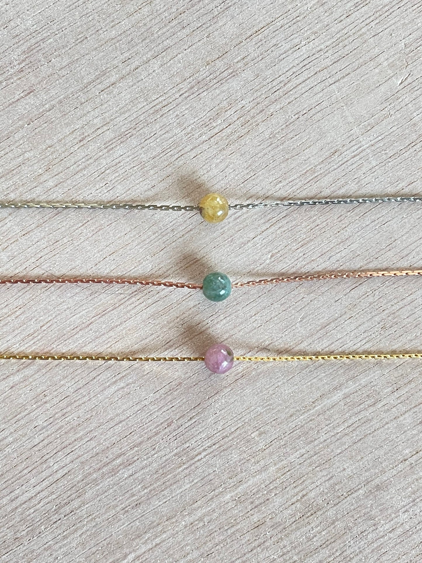 Watermelon Tourmaline Necklace | Rose Gold | Gold | Silver | Dainty Necklace | Layering Necklace | Gemstone Necklace | Bead Necklace