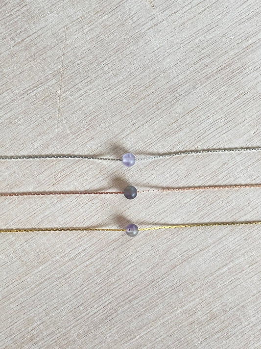 Amethyst Necklace | Rose Gold | Gold | Silver | Dainty Necklace | Layering Necklace | Gemstone Necklace | Bead Necklace