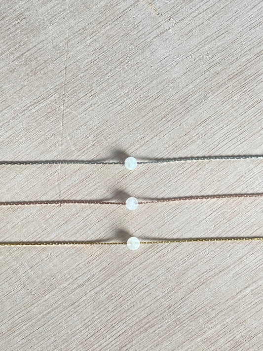 Moonstone Necklace | Rose Gold | Gold | Silver | Dainty Necklace | Layering Necklace | Gemstone Necklace | Bead Necklace