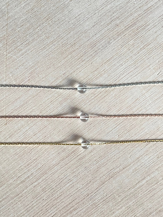 Clear Quartz Necklace | Rose Gold | Gold | Silver | Dainty Necklace | Layering Necklace | Gemstone Necklace | Bead Necklace