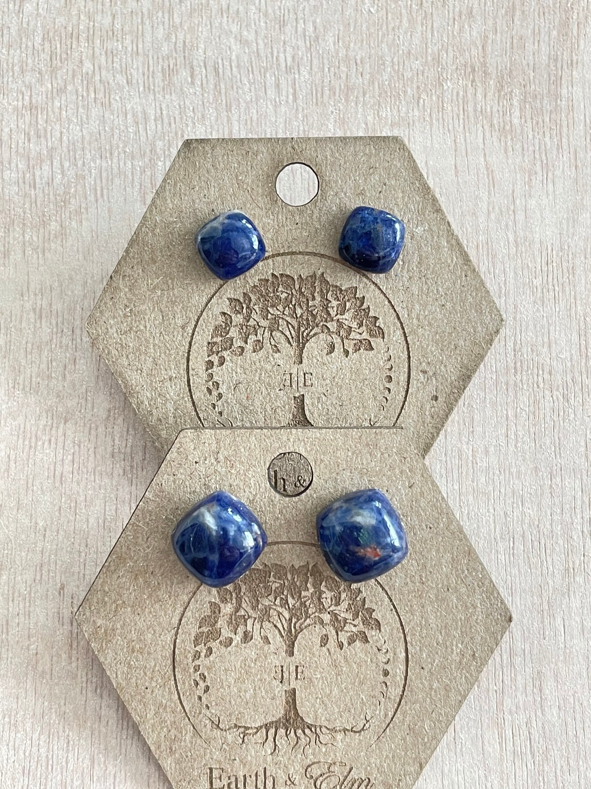 Sodalite Cushion Studs