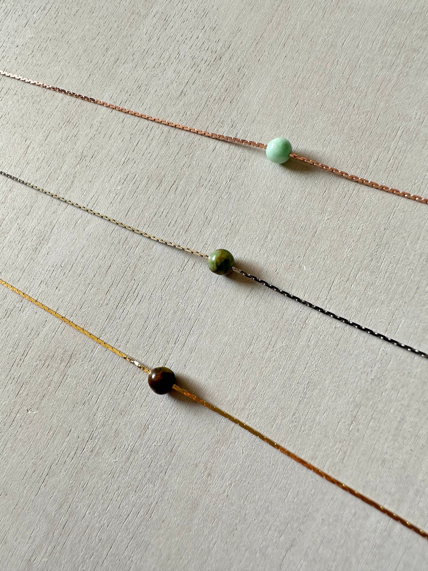 Chrysocolla Azurite Necklace | Rose Gold | Gold | Silver | Dainty Necklace | Layering Necklace | Gemstone Necklace | Bead Necklace