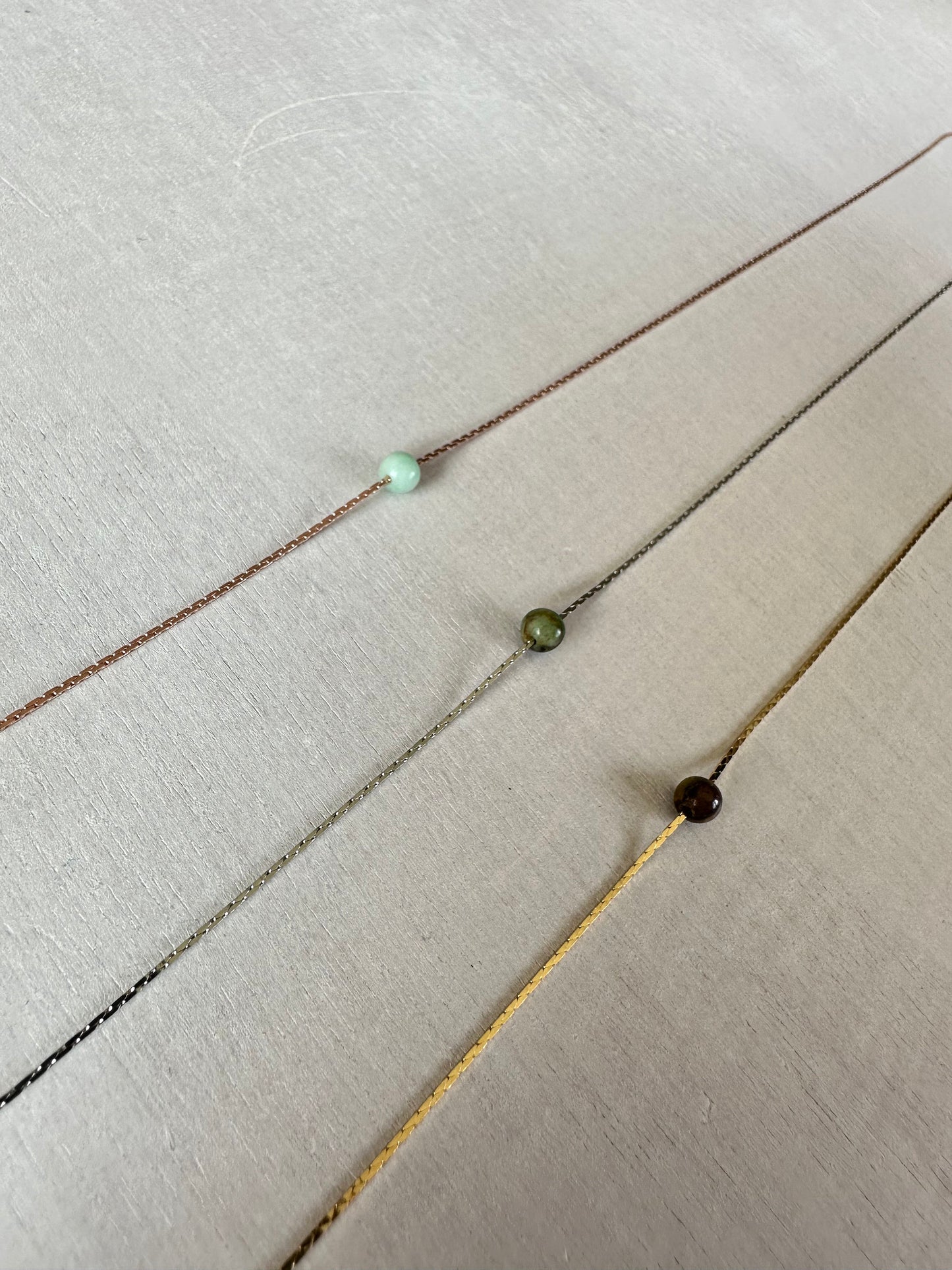 Chrysocolla Azurite Necklace | Rose Gold | Gold | Silver | Dainty Necklace | Layering Necklace | Gemstone Necklace | Bead Necklace