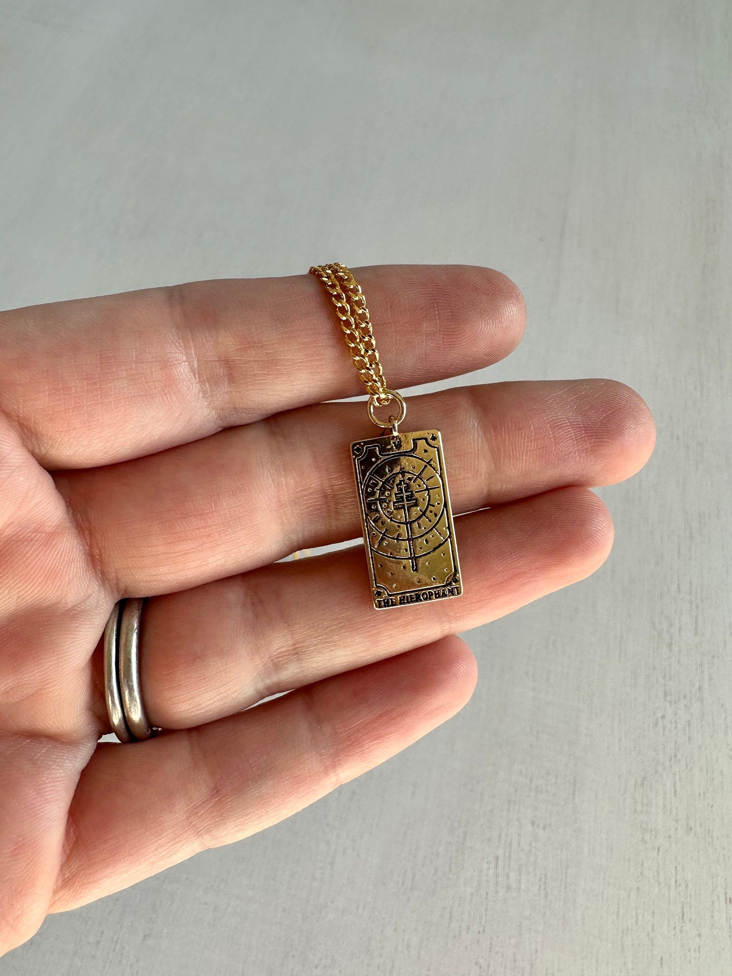 Minimalist Tarot Necklace | Gold Tarot Card | Dainty Gold Pendant
