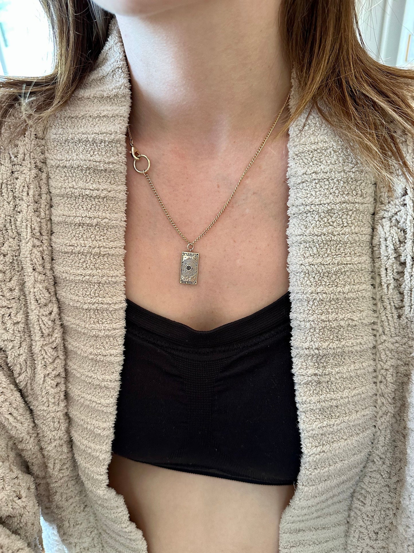 Minimalist Tarot Necklace | Gold Tarot Card | Dainty Gold Pendant
