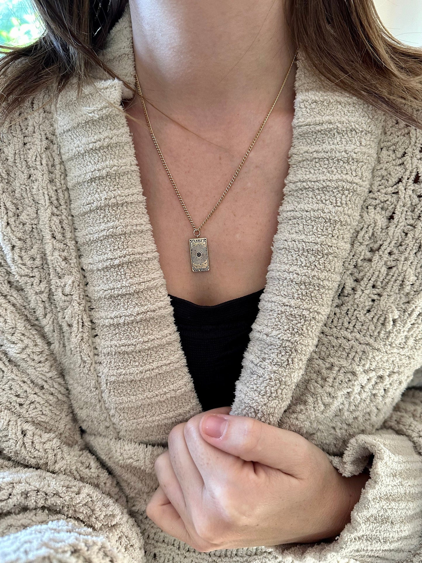 Minimalist Tarot Necklace | Gold Tarot Card | Dainty Gold Pendant