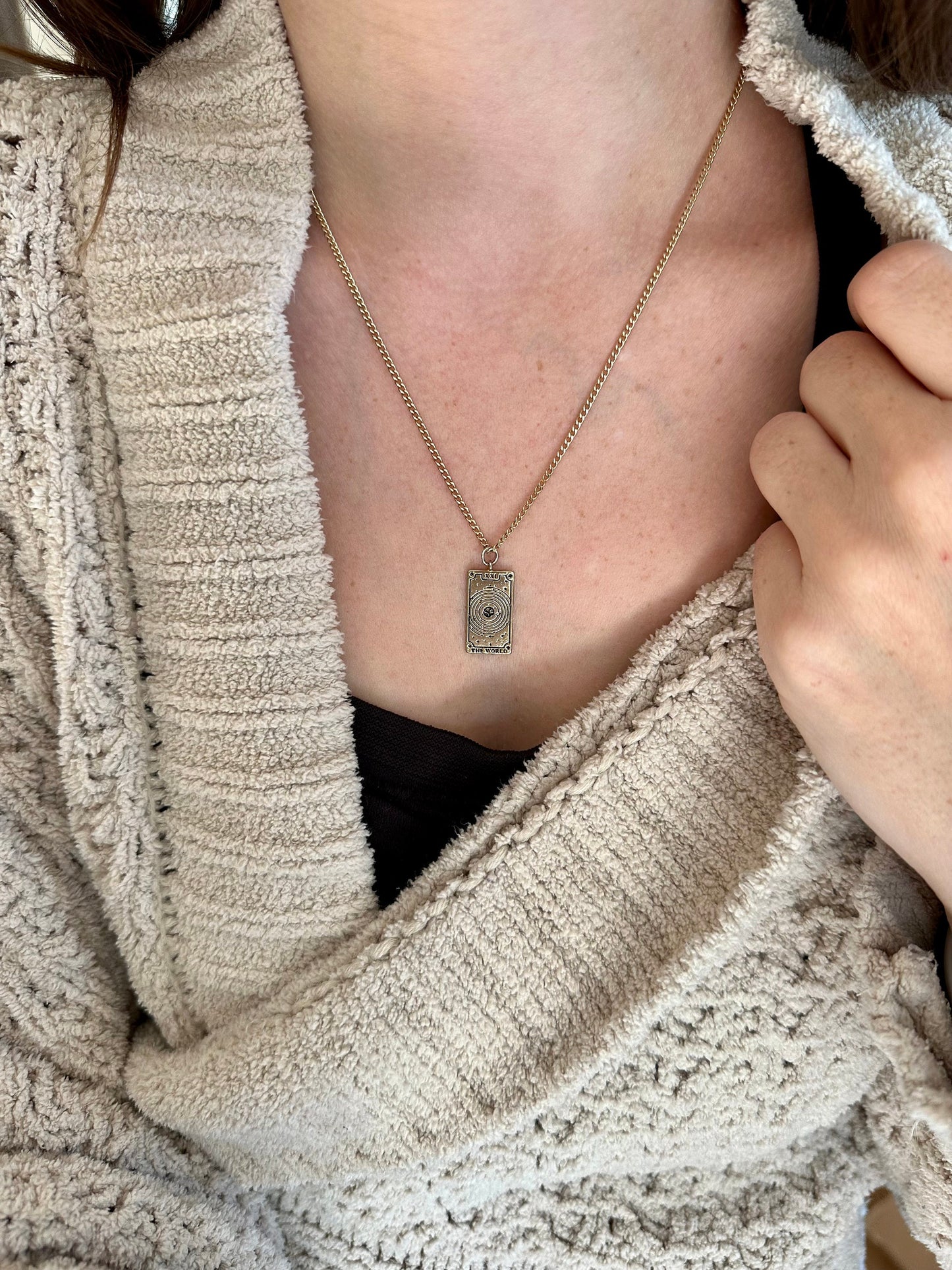 Minimalist Tarot Necklace | Gold Tarot Card | Dainty Gold Pendant